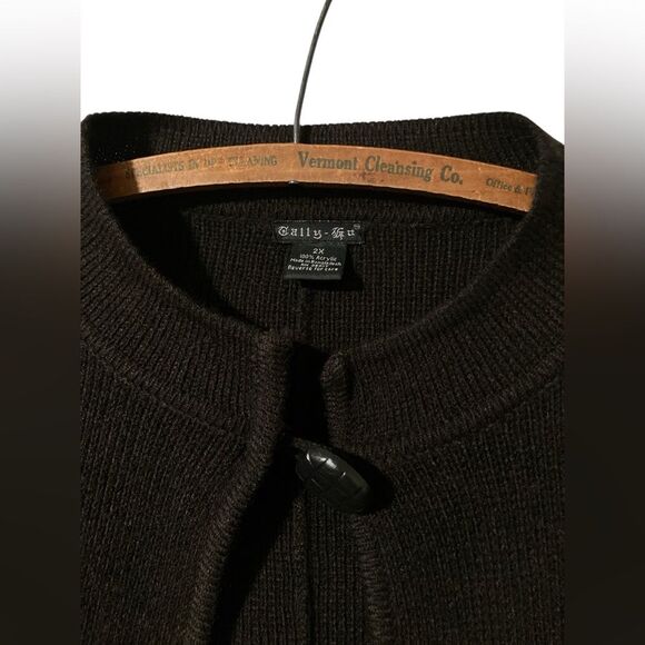 Tally Ho Sweater Poncho Size 2X Brown Fall Excellent Condition Cozy Holidays - Picture 2 of 6